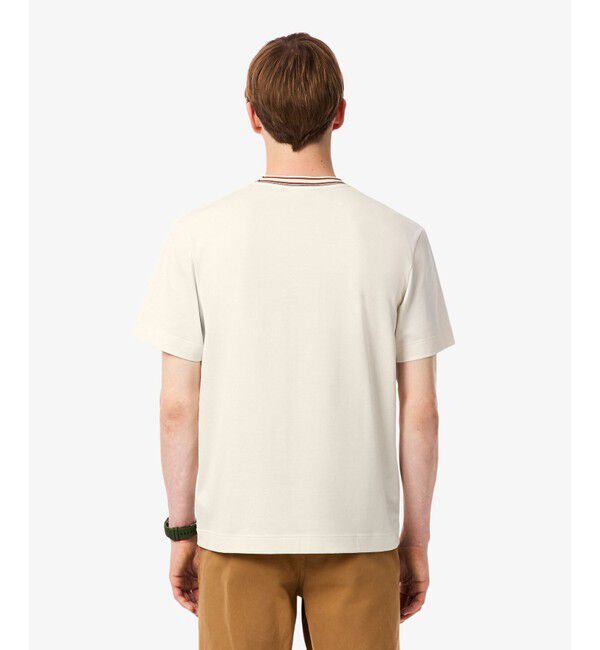 LACOSTE「ボーダーリブネックフレンチメイドTシャツ」|Tシャツ・カットソー|