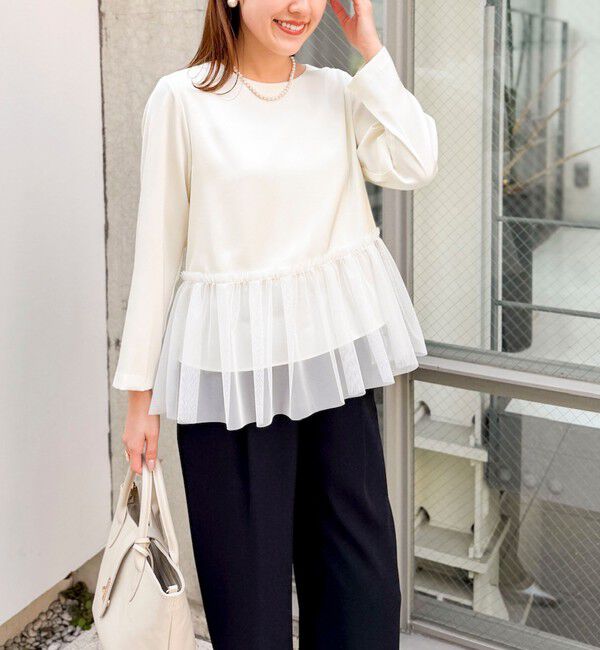 NOLLEY'S「ウォッシャブルオトナサテンペプラムブラウス」|シャツ・ブラウス|