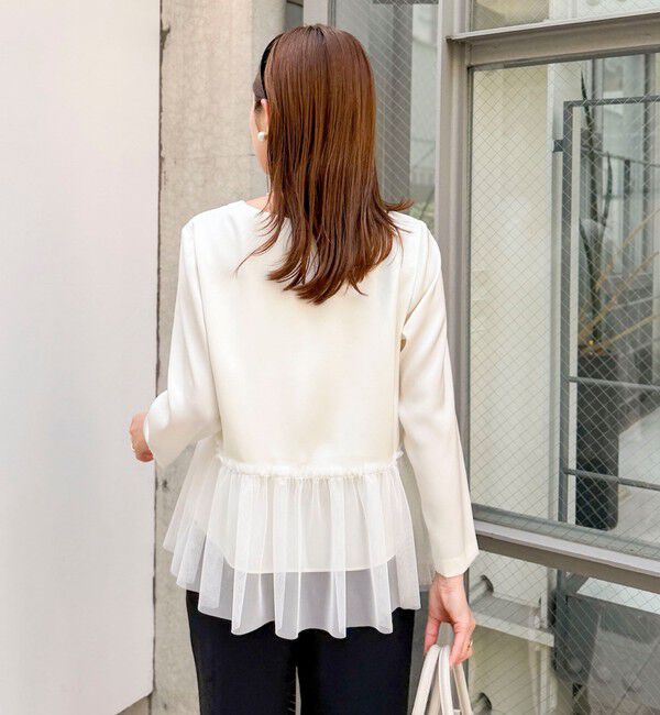 NOLLEY'S「ウォッシャブルオトナサテンペプラムブラウス」|シャツ・ブラウス|