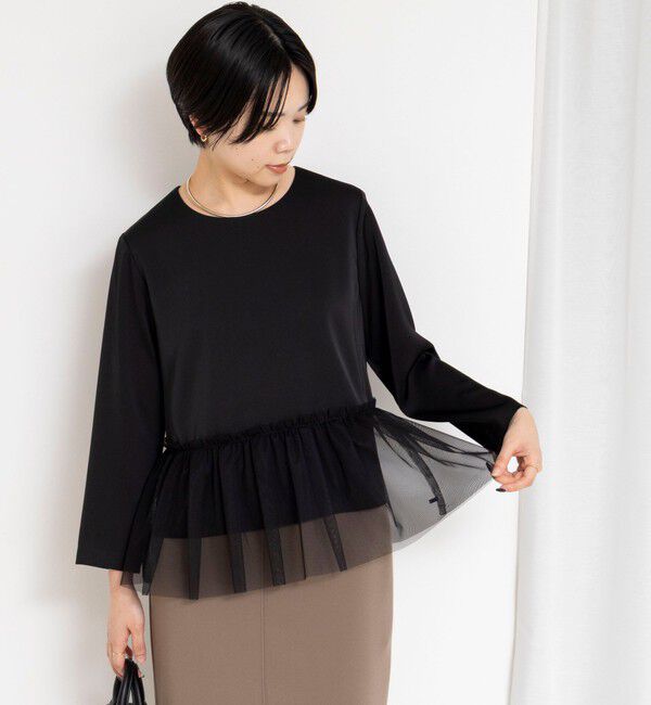 NOLLEY'S「ウォッシャブルオトナサテンペプラムブラウス」|シャツ・ブラウス|