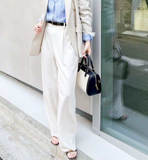 NOLLEY'S sophi「NEW morisachi《セットアップ対応》ウォッシャブルストレッチツイルイージーワイドパンツ」|その他|オフホワイト