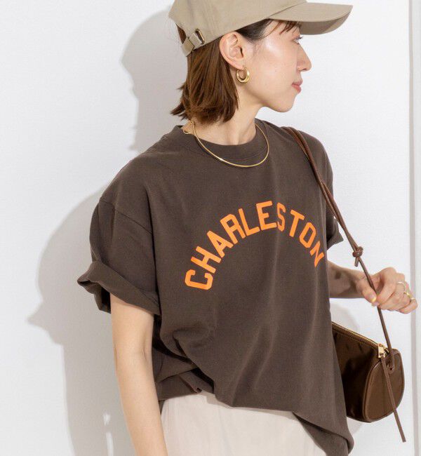 Rie Miller「【GULFCOAST SPORTSWEAR/ガルフ コースト スポーツウェア】別注プリントＴシャツ」|Tシャツ・カットソー|ブラック・グレー系2