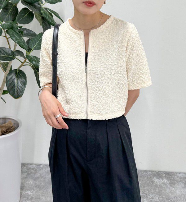 fredy emue「ポコポコZIP半袖カーディガン」|カーディガン|