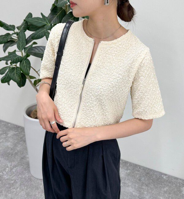 fredy emue「ポコポコZIP半袖カーディガン」|カーディガン|