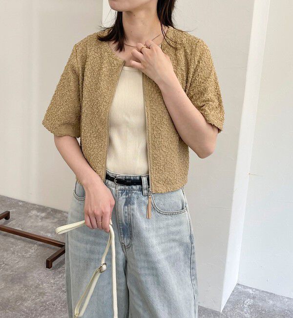 fredy emue「ポコポコZIP半袖カーディガン」|カーディガン|