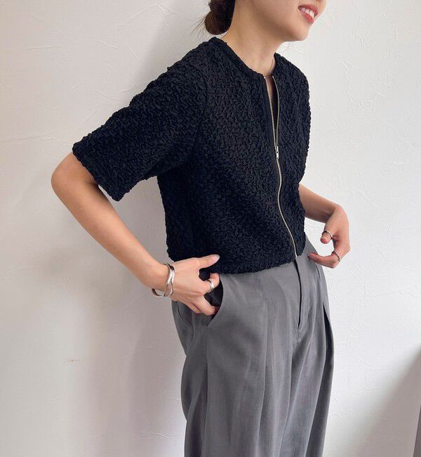fredy emue「ポコポコZIP半袖カーディガン」|カーディガン|