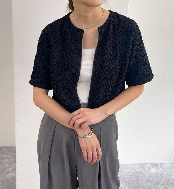 fredy emue「ポコポコZIP半袖カーディガン」|カーディガン|