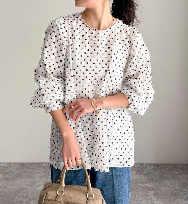 fredy emue「3D刺繍ドットチュニックブラウス」|シャツ・ブラウス|