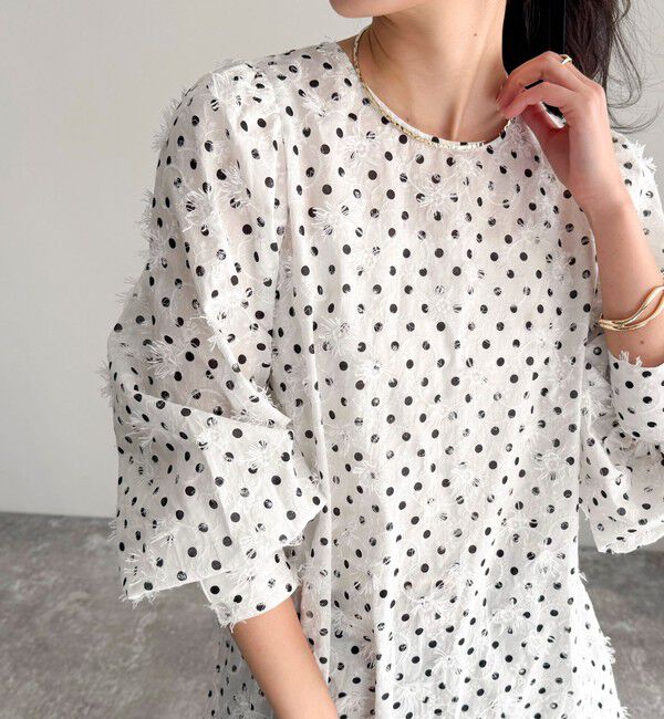 fredy emue「3D刺繍ドットチュニックブラウス」|シャツ・ブラウス|