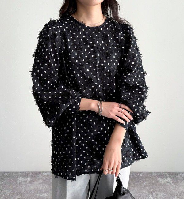 fredy emue「3D刺繍ドットチュニックブラウス」|シャツ・ブラウス|