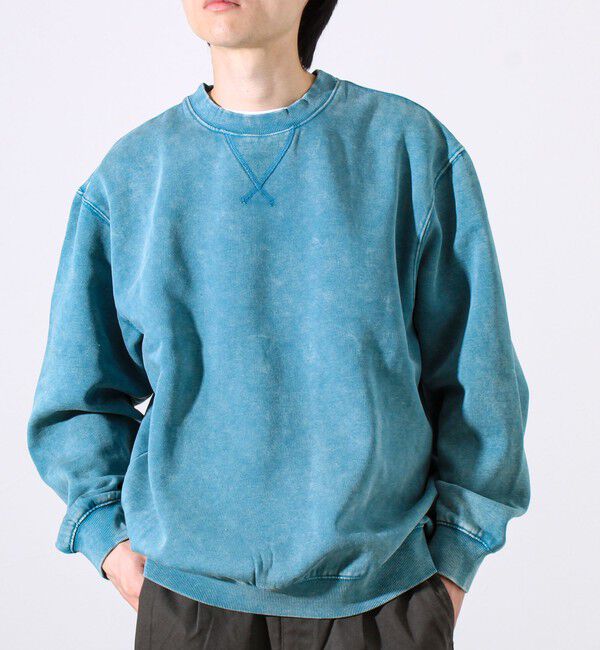 GLOSTER「【雪の色ムラ】カラフルスノーパウダー裏起毛スウェット」|スウェット・ジャージ|グリーン