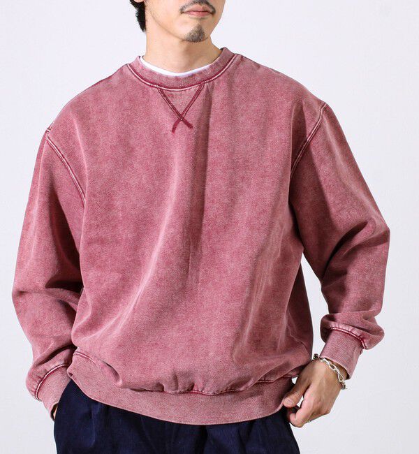 GLOSTER「【雪の色ムラ】カラフルスノーパウダー裏起毛スウェット」|スウェット・ジャージ|レッド