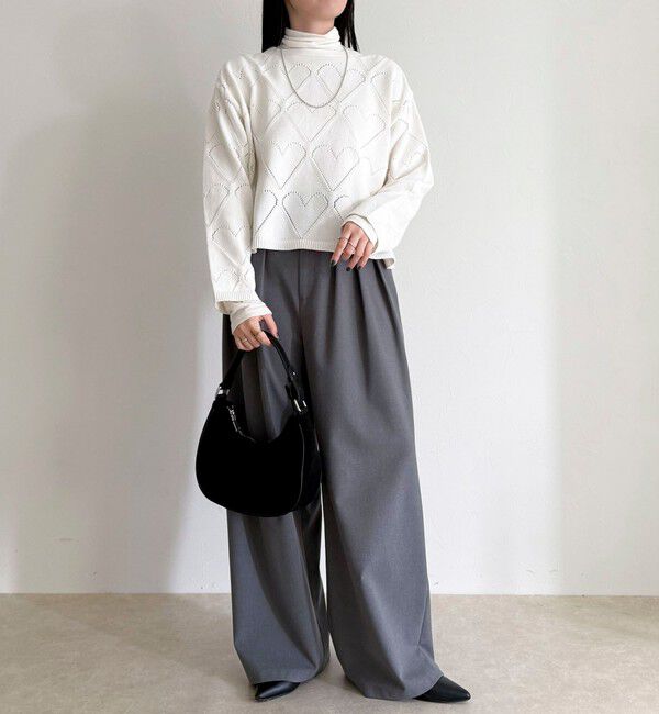 fredy emue「LINEN混ハート透かし柄ニット」|ニット・セーター|