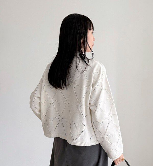 fredy emue「LINEN混ハート透かし柄ニット」|ニット・セーター|