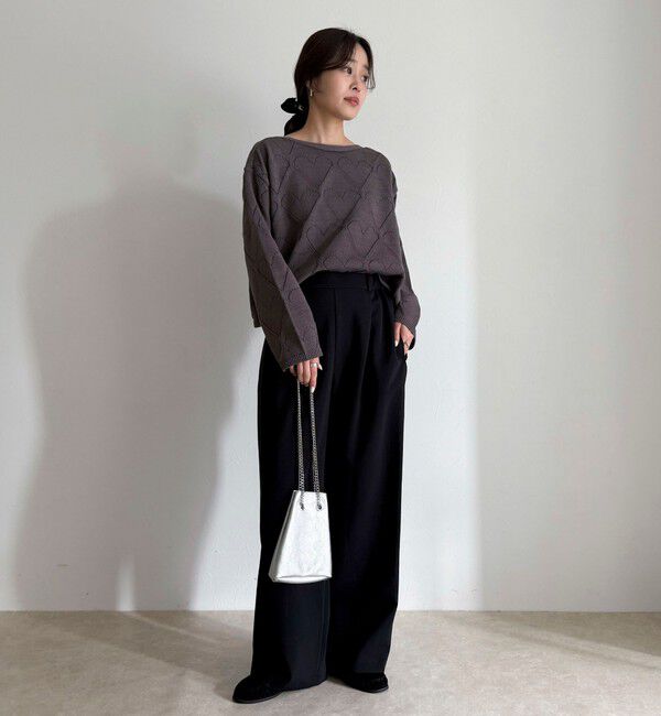 fredy emue「LINEN混ハート透かし柄ニット」|ニット・セーター|