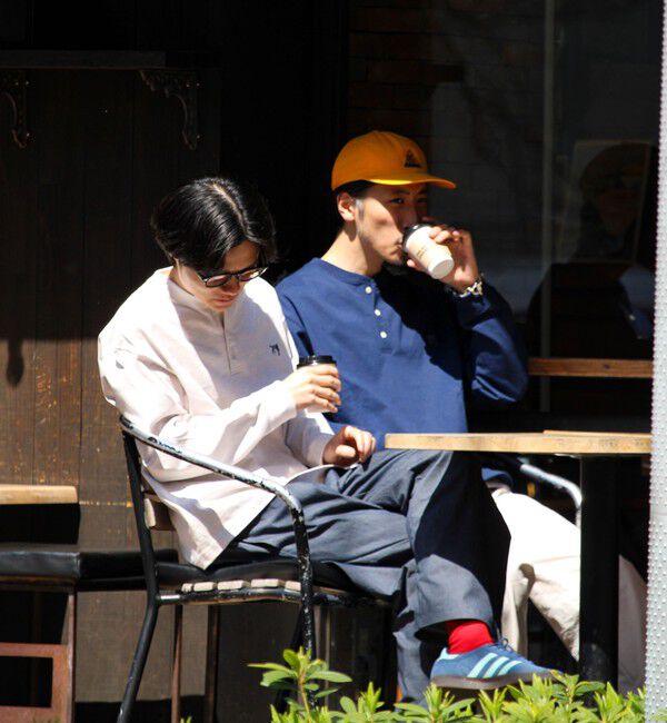 GLOSTER「【BOY刺繍】裏グラデーション ヘンリーネック ロンT」|Tシャツ・カットソー|