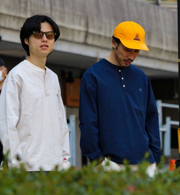 GLOSTER「【BOY刺繍】裏グラデーション ヘンリーネック ロンT」|Tシャツ・カットソー|