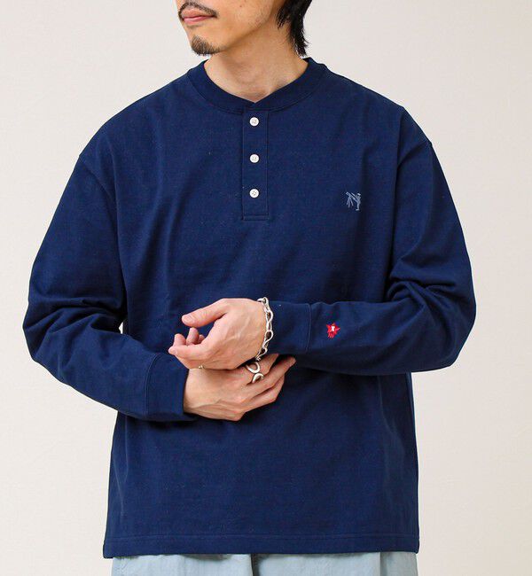 GLOSTER「【BOY刺繍】裏グラデーション ヘンリーネック ロンT」|Tシャツ・カットソー|