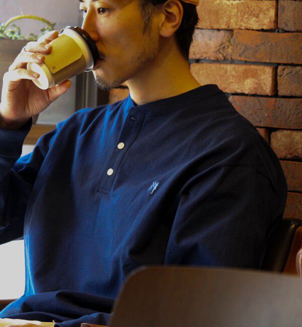 GLOSTER「【BOY刺繍】裏グラデーション ヘンリーネック ロンT」|Tシャツ・カットソー|