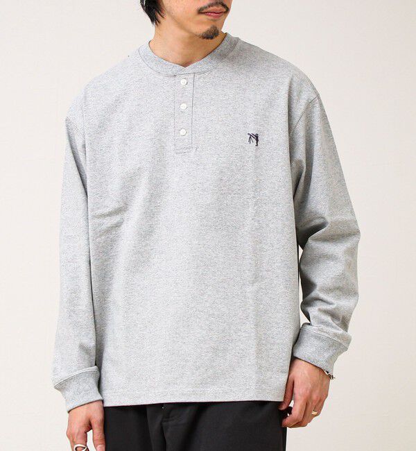 GLOSTER「【BOY刺繍】裏グラデーション ヘンリーネック ロンT」|Tシャツ・カットソー|