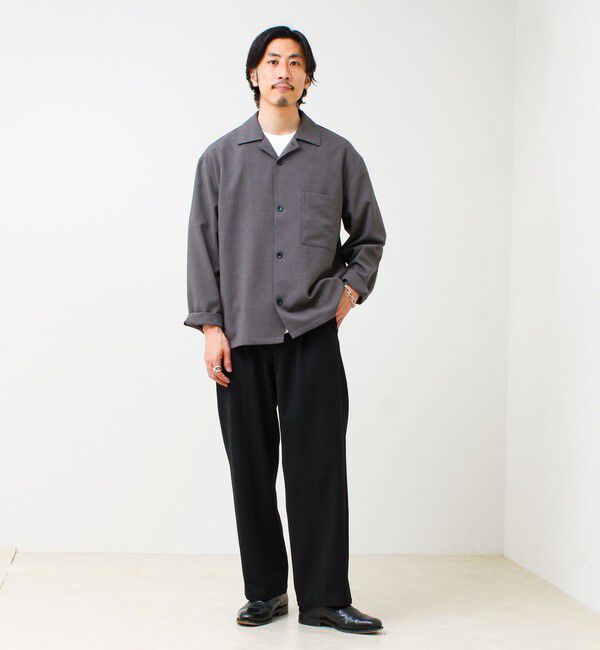 GLOSTER「【春夏に着たい上品素材】リネンタッチドビーワークシャツ」|シャツ・ブラウス|