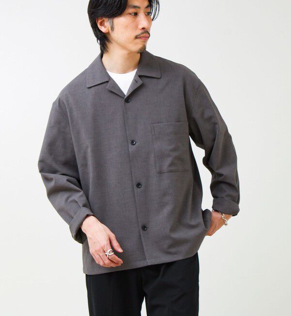 GLOSTER「【春夏に着たい上品素材】リネンタッチドビーワークシャツ」|シャツ・ブラウス|