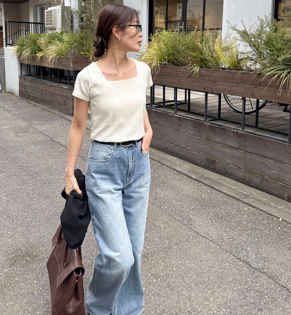 fredy emue「【@sora_522m企画】スクエアネックコンパクトTシャツ」|Tシャツ・カットソー|