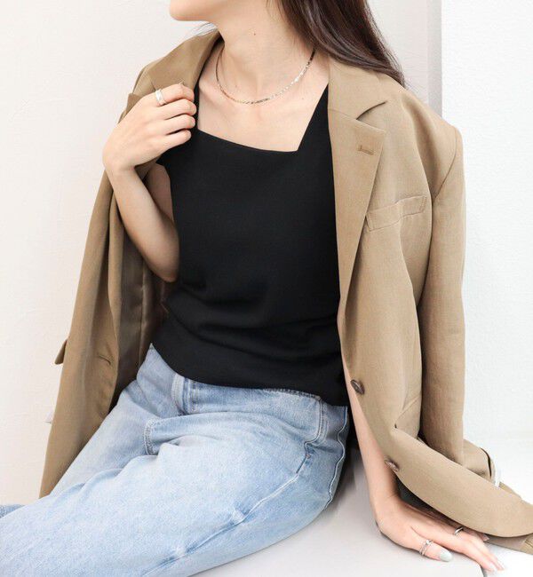 fredy emue「【@sora_522m企画】スクエアネックコンパクトTシャツ」|Tシャツ・カットソー|ブラック