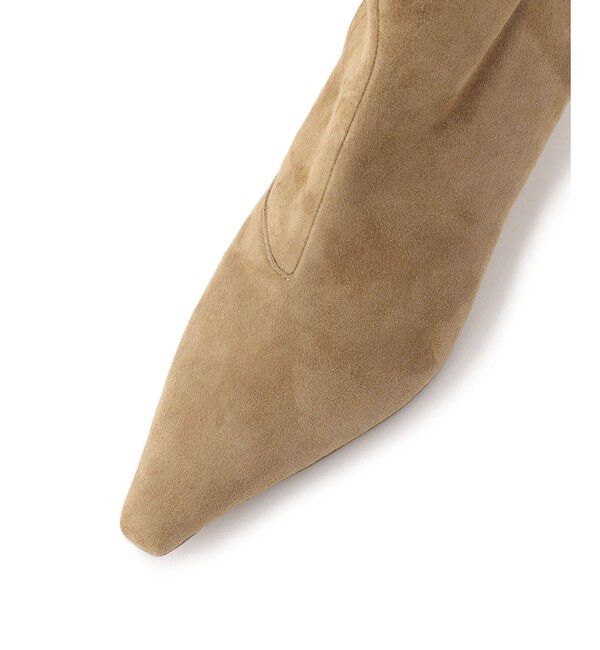 SALON adam et rope'「【W S（ドゥーブル）】ポインテッドトゥ レザーヒールショートブーツ」|ロングブーツ|