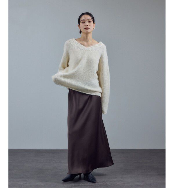 SALON adam et rope'「【W S（ドゥーブル）】ポインテッドトゥ レザーヒールショートブーツ」|ロングブーツ|