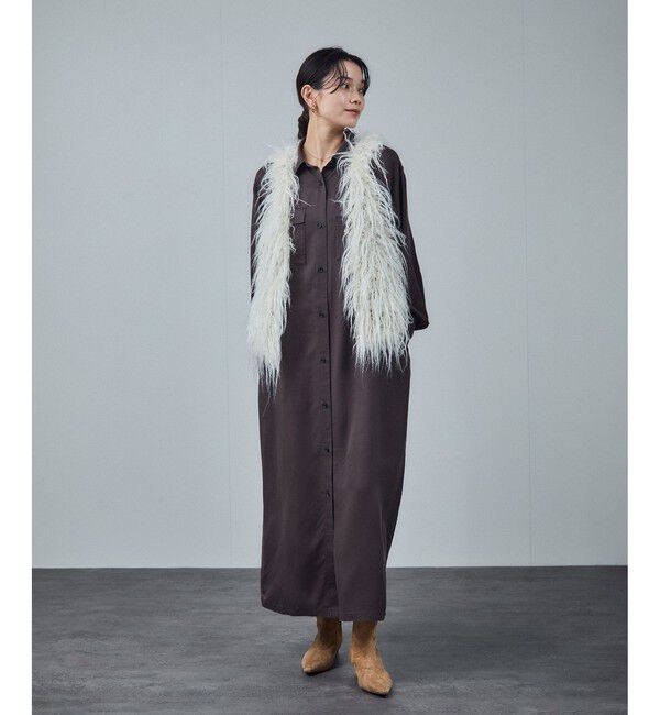 SALON adam et rope'「【W S（ドゥーブル）】ポインテッドトゥ レザーヒールショートブーツ」|ロングブーツ|