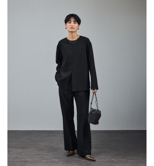 SALON adam et rope'「ダブルクロスロングTシャツブラウス / セットアップ対応」|シャツ・ブラウス|