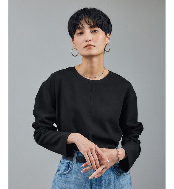 SALON adam et rope'「ダブルクロスロングTシャツブラウス / セットアップ対応」|シャツ・ブラウス|