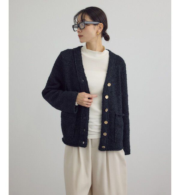 SALON adam et rope'「Vネックジャケットカーディガン」|カーディガン|