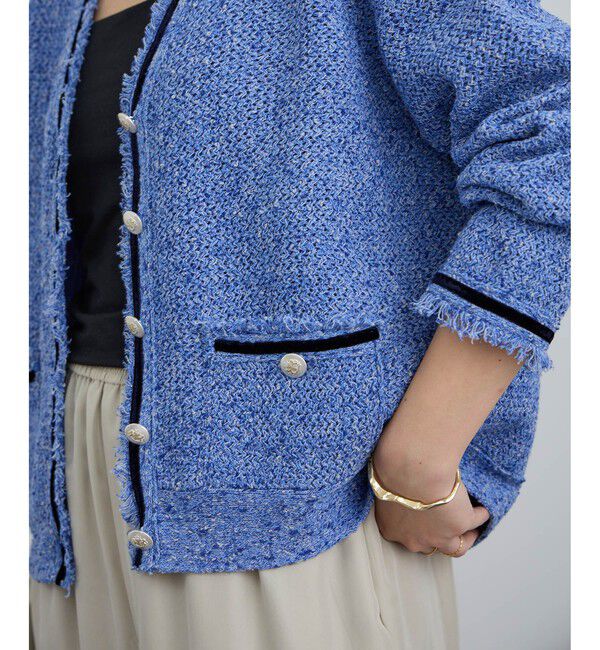 SALON adam et rope'「ツイーディーニットカーディガン」|カーディガン|