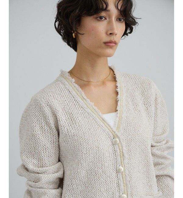 SALON adam et rope'「ツイーディーニットカーディガン」|カーディガン|