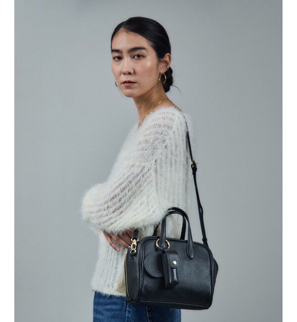 SALON adam et rope'「【WEB限定】【WS（ドゥーブル）】チャーム付きナチュラルレザー2WAYキューブバッグ」|ショルダー・メッセンジャー|