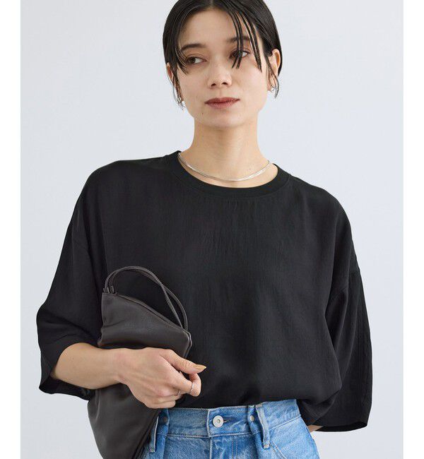 SALON adam et rope'「ブライトツイルTシャツブラウス」|シャツ・ブラウス|ブラック(01)