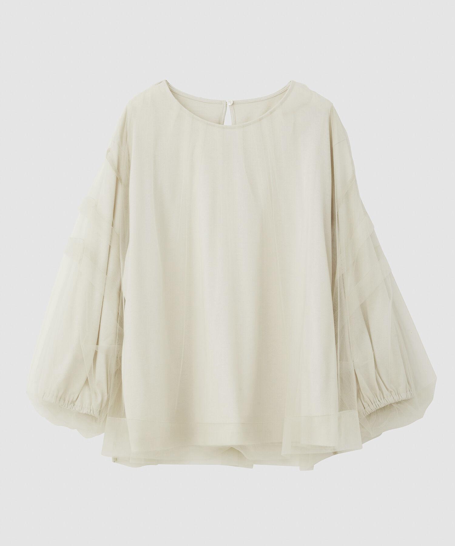 ROPE「チュールレイヤードブラウスライクカットソー」|Tシャツ・カットソー|オフホワイト(15)