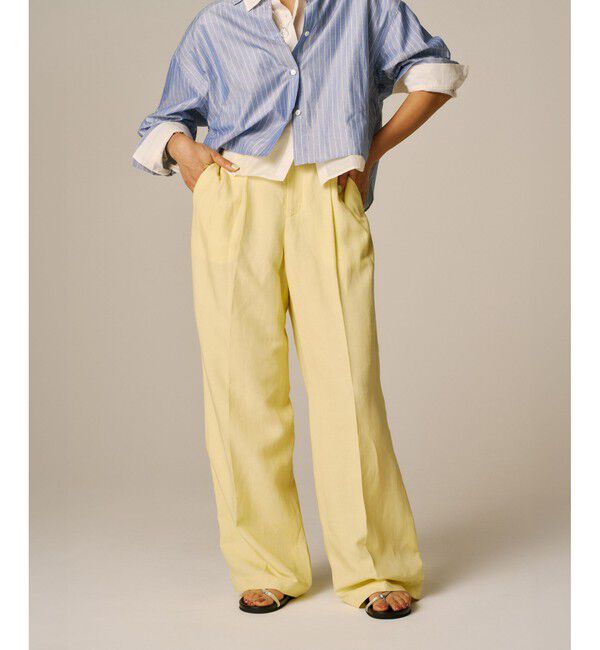 ROPE「レーヨンリネン センタープレスパンツ【セットアップジャケット・ワンピース対応】」|チノ|