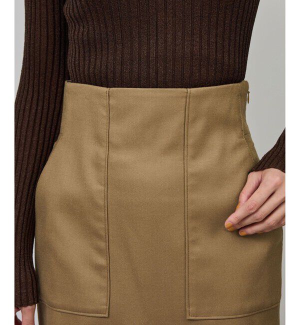 ROPE「[美人スカート]ウールレーヨンポケット付きタイトスカート(無地)/イージーケア・セットアップ対応」|スカート|