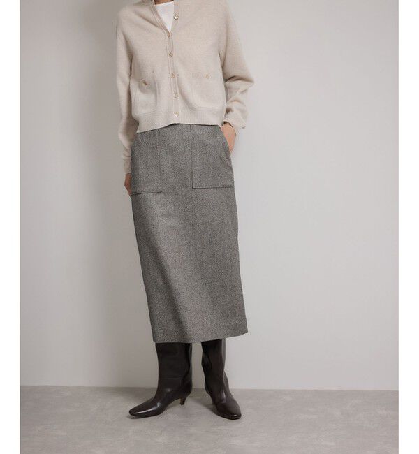 ROPE「[美人スカート]ウールレーヨンポケット付きタイトスカート(無地)/イージーケア・セットアップ対応」|スカート|