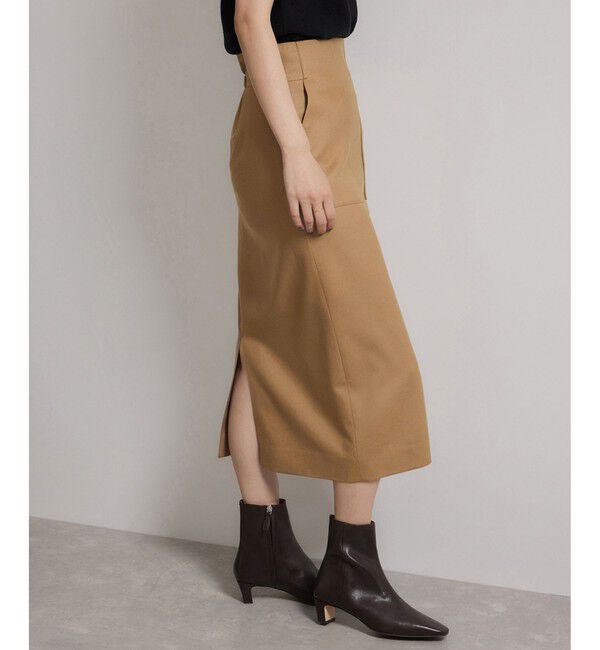 ROPE「[美人スカート]ウールレーヨンポケット付きタイトスカート(無地)/イージーケア・セットアップ対応」|スカート|ベージュ(27)