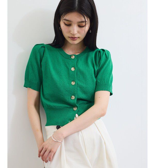 VIS「【UVケア/洗える】ハーフスリーブニットトップスカーディガン」|カーディガン|