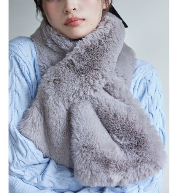 VIS「ボリュームフェイクファーティペット」|マフラー|