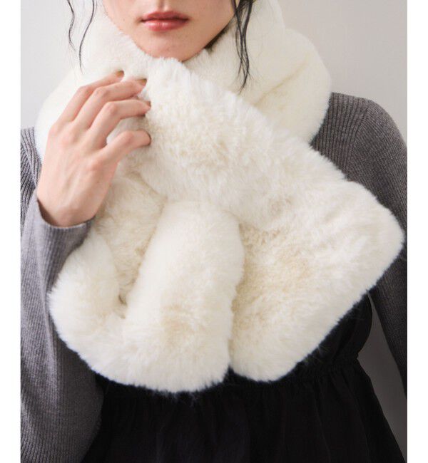 VIS「ボリュームフェイクファーティペット」|マフラー|