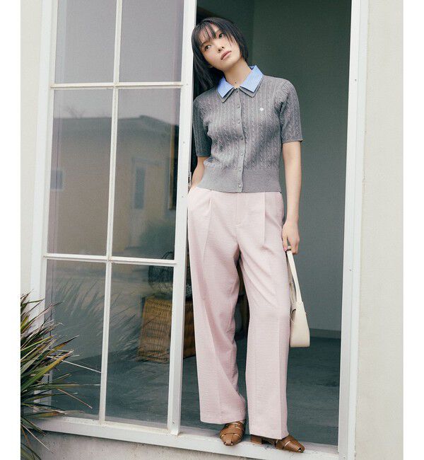 VIS「【POLO BCS】VIS別注ケーブルドッキング衿付きカーディガン」|カーディガン|