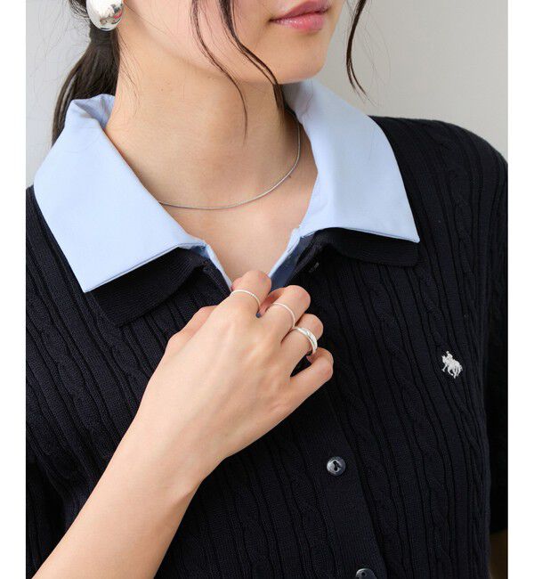 VIS「【POLO BCS】VIS別注ケーブルドッキング衿付きカーディガン」|カーディガン|