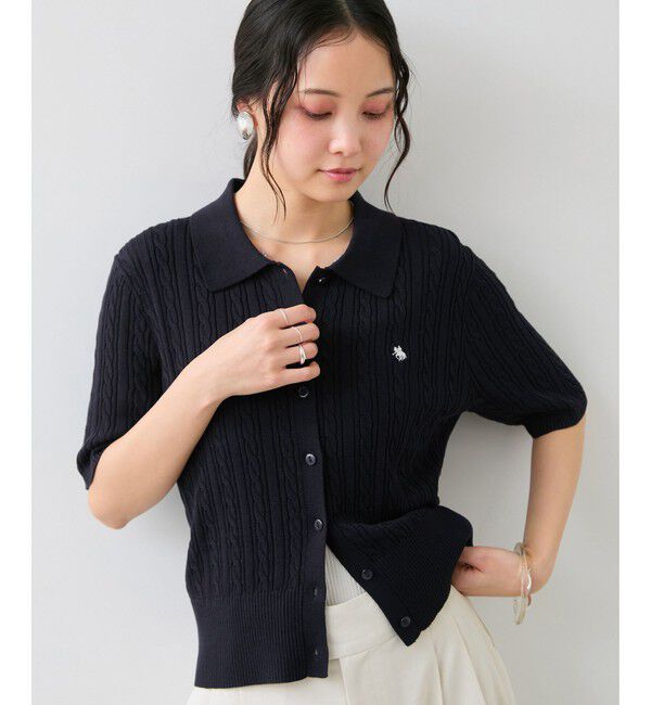 VIS「【POLO BCS】VIS別注ケーブルドッキング衿付きカーディガン」|カーディガン|