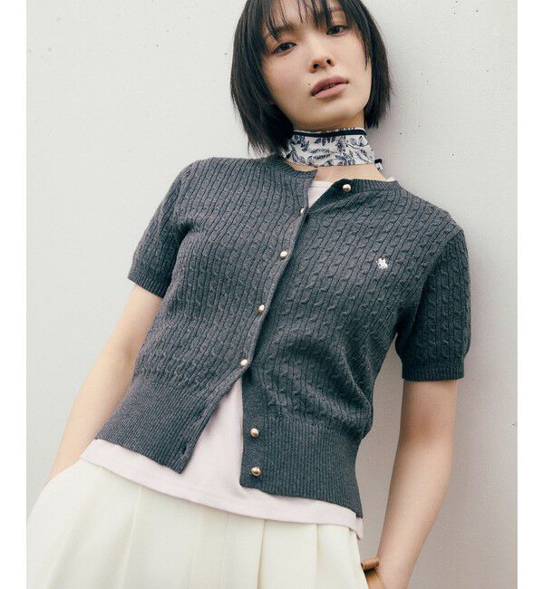 VIS「【POLO BCS】VIS別注クルーネックカーデ」|カーディガン|チャコール(06)